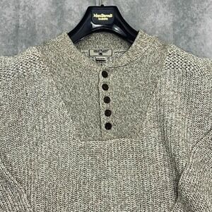 Great Plains Cotton Knit Men's Medium Sweater Pullover w/Buttons Beige